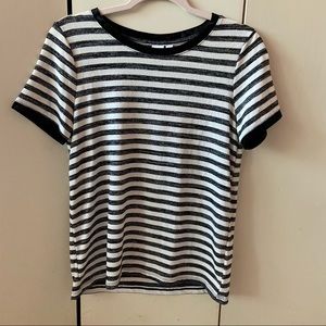 GAP black and white striped knit tee